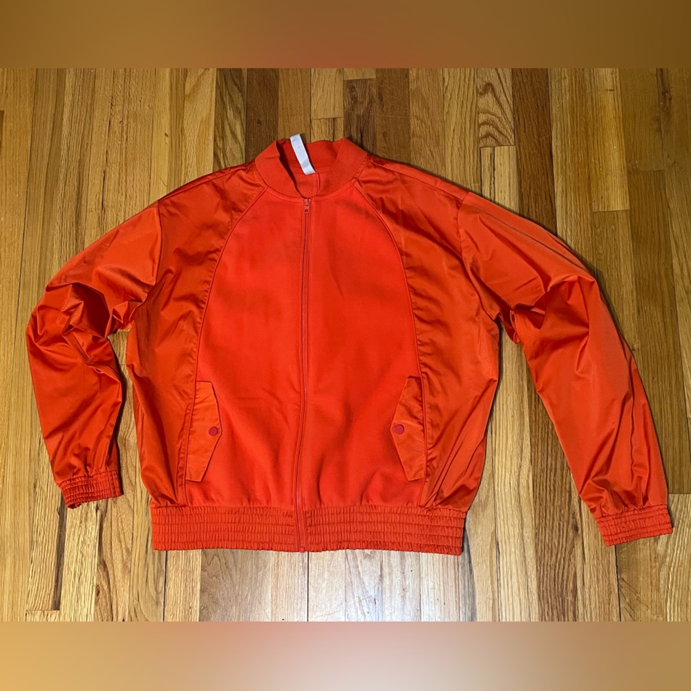 Athleta Bright Orange Bomber Jacket Size Small
